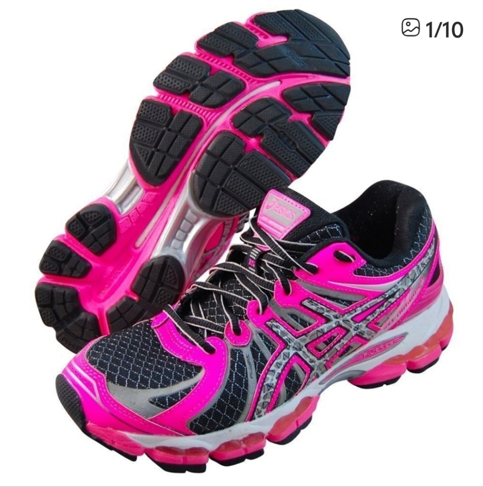 Asics WOMENS Gel Nimbus 15Lite Show/Black/Reflective Hot Coral.